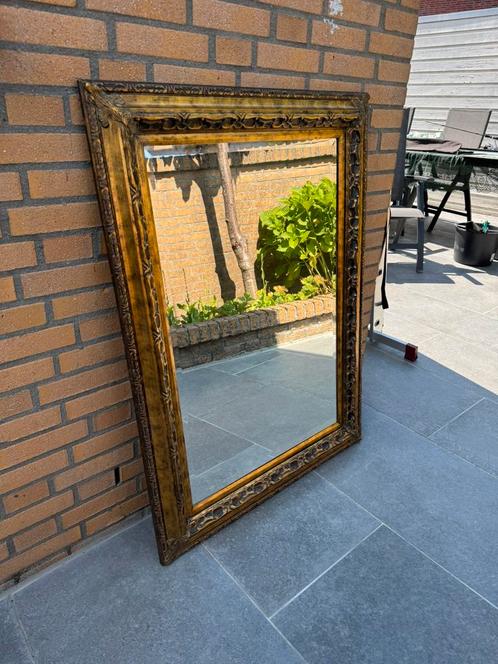 Grote vintage spiegel met sierlijst, Huis en Inrichting, Woonaccessoires | Spiegels, Gebruikt, 100 tot 125 cm, Minder dan 100 cm