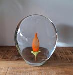 Glasobject met oranje tulp mondgeblazen mooi design!, Antiek en Kunst, Kunst | Designobjecten, Ophalen of Verzenden
