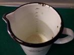 Melkkan, emaille, vintage, 1 liter met tekst: voor huishoude, Verzamelen, Ophalen of Verzenden