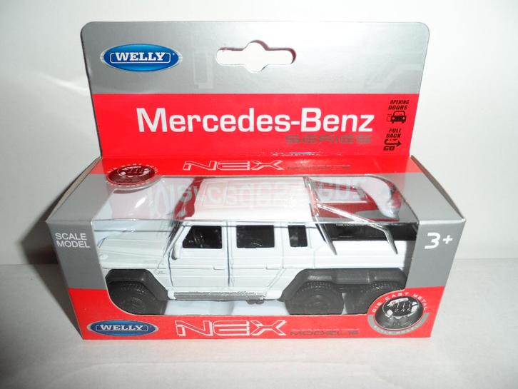 Welly - Mercedes-Benz G 63 AMG 6x6 (wit) 1:36, Hobby en Vrije tijd, Modelauto's | Overige schalen, Nieuw, Auto, Ophalen of Verzenden