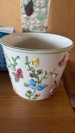 Mooi vintage bloemen vaas met vlinders n bloemen, Tuin en Terras, Bloempotten, Overige materialen, Rond, Ophalen of Verzenden