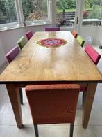 8 vrolijke eetkamerstoelen Mobitec, Ophalen, Gebruikt, Overige kleuren, Stof