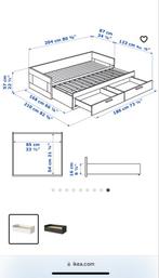 IKEA Brimnes uittrekbed 90x200/ 180x200, Huis en Inrichting, Ophalen, Verstelbaar, Wit, Tweepersoons