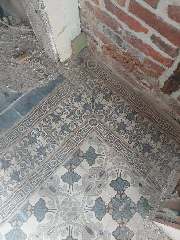 Te Koop : partij oude keramische vloertegels 13 m2., Doe-het-zelf en Verbouw, Tegels, Gebruikt, Vloertegels, Keramiek, Minder dan 20 cm