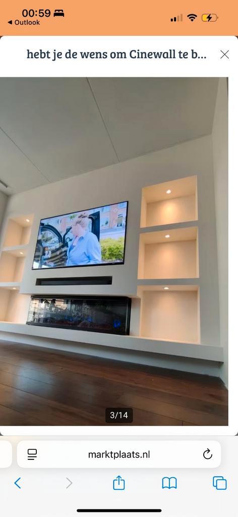 Cinewall met elektrische haard, Huis en Inrichting, Haarden, Zo goed als nieuw, Elektrische haard, Ophalen of Verzenden