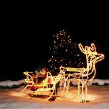 Kerstverlichting Rendier Met Slee & Ledverlichting Warm-Wit  beschikbaar voor biedingen