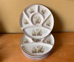 6 wildflower fondueborden, Keramiek, Ophalen of Verzenden, Zo goed als nieuw, Bord(en)