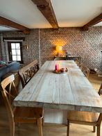 Grote witte brocante tafel - Amsterdam, Huis en Inrichting, Tafels | Eettafels, Ophalen, Gebruikt, 100 tot 150 cm, 200 cm of meer