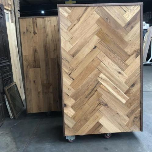 EIKEN WANDBEKLEDING, ECHT CHATEAU VISGRAAT KANT EN KLAAR, Huis en Inrichting, Stoffering | Behang, Wit, Beige, Bruin, Grijs, Ophalen of Verzenden