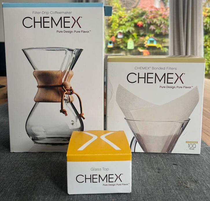 Chemex Classic koffiemaker 6-cup (volledige set), Witgoed en Apparatuur, Koffiezetapparaten, Nieuw, Gemalen koffie, Overige modellen