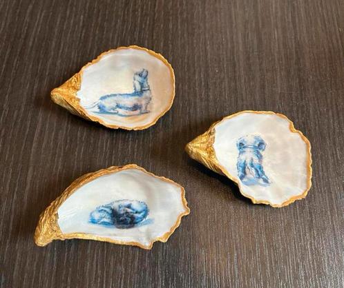 Teckel Heinen / delfsblauw oester. Nhaan teckel ruwharige, Antiek en Kunst, Antiek | Porselein, Ophalen of Verzenden