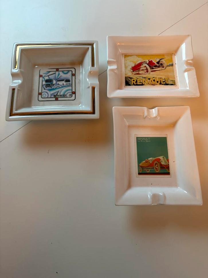 Set van 3 oude Renault asbakken, Verzamelen, Merken en Reclamevoorwerpen, Gebruikt, Verzenden