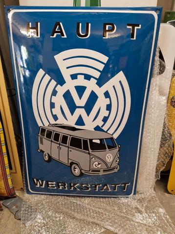 Emaille Haupt Werkstatt VW reclame bord mooie reproductie beschikbaar voor biedingen