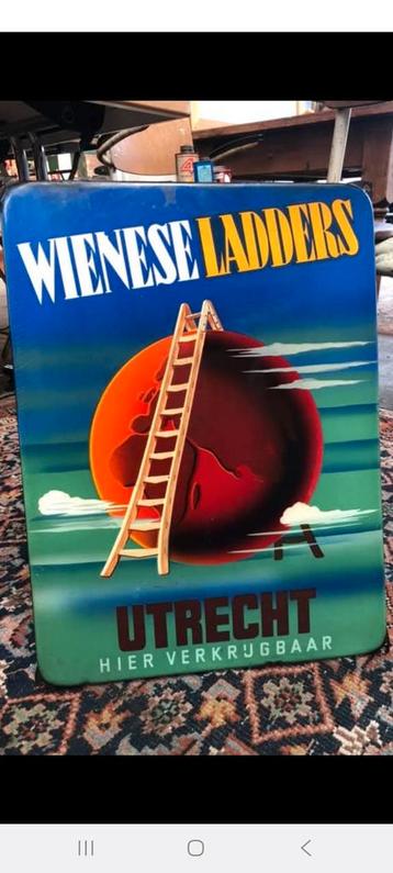 GEZOCHT Emaille bord Wienese ladders Utrecht GEZOCHT beschikbaar voor biedingen