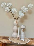 Travertine look kandelaar, Overige materialen, 25 tot 50 cm, Beige, Nieuw