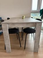 Grijze Eettafel Betonlook 140x80, Huis en Inrichting, Tafels | Eettafels, Ophalen, Gebruikt, 100 tot 150 cm, Vier personen
