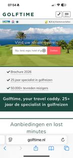 Golftime 2 vouchers waarde 150 euro korting golf reis, Tickets en Kaartjes, Twee personen, Kortingsbon, Bungalowpark