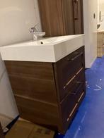 Houten Badkamermeubel set met Grohe mengkraan, Huis en Inrichting, Badkamer | Badkamermeubels, Zo goed als nieuw, Minder dan 100 cm
