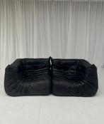 2 Togo hoek elementen, Ligne Roset, in zwart leer, Ophalen, Gebruikt, Tweepersoons, Leer