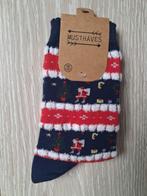 Kerstsokken kerstman gestreept 38-45, Sokken en Kniesokken, Blauw, Nieuw, Overige maten