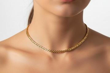 18 Krt Gouden Choker Collier - 33,5 gram - Zeldzaam! beschikbaar voor biedingen