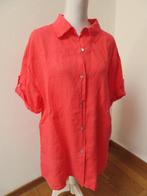 R12 MADE IN ITALY linnen blouse koraal rood XL 46/48, Kleding | Dames, Blouses en Tunieken, Made in Italy, Maat 46/48 (XL) of groter