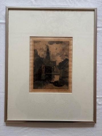 Mooie ets van Alkmaar door Joh. Graadt van Roggen beschikbaar voor biedingen