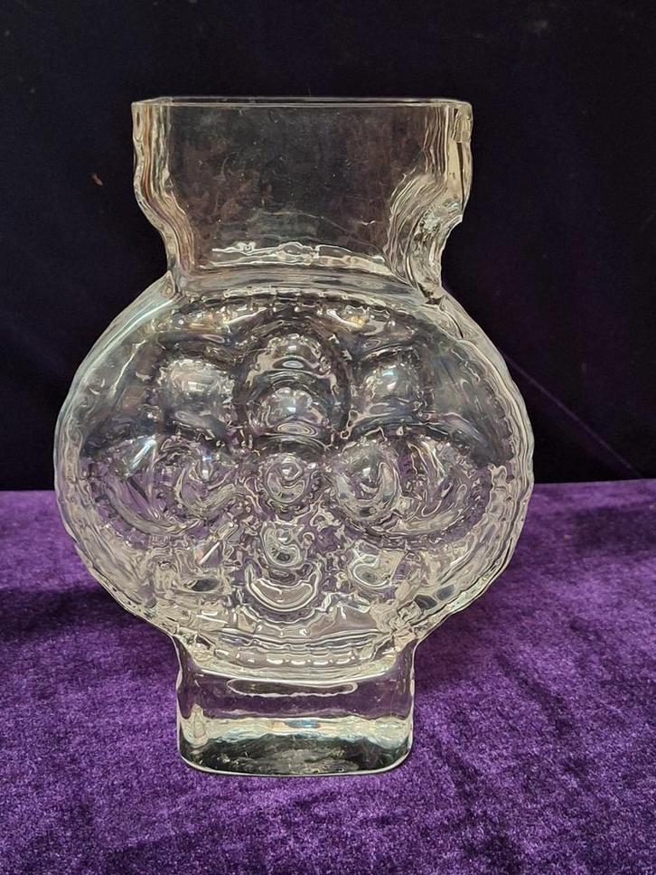 Vintage Glazen Vaas Finland 1970, Antiek en Kunst, Antiek | Glas en Kristal, Ophalen of Verzenden