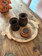 Nepalese houten schaal, Ophalen of Verzenden, Zo goed als nieuw, Rond, Hout