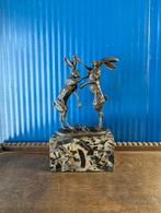 Bronzen Vechtende Hazen Sculptuur, Antiek en Kunst, Ophalen of Verzenden