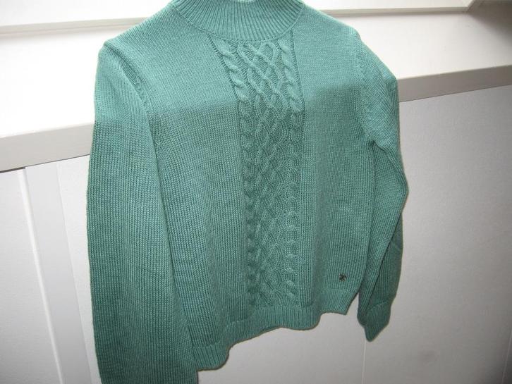 Nw mint groene trui 164 m kabels €10.- van Retour Fragile, Kinderen en Baby's, Kinderkleding | Maat 164, Nieuw, Meisje, Shirt of Longsleeve