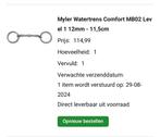 Myler watertrens level 1 - 11,5 cm, Dieren en Toebehoren, Paarden en Pony's | Hoofdstellen en Tuigage, Ophalen of Verzenden, Gebruikt