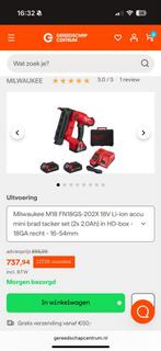 Milwaukee Accu Mini Brad Tacker Rood/Zwart, Ophalen of Verzenden, Zo goed als nieuw, Minder dan 400 watt, Boormachine