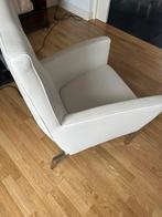 Witte lederen stoel, Huis en Inrichting, Fauteuils, Ophalen, Gebruikt