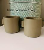 Olijfgroene potjes 2 stuks, Ophalen of Verzenden, Zo goed als nieuw