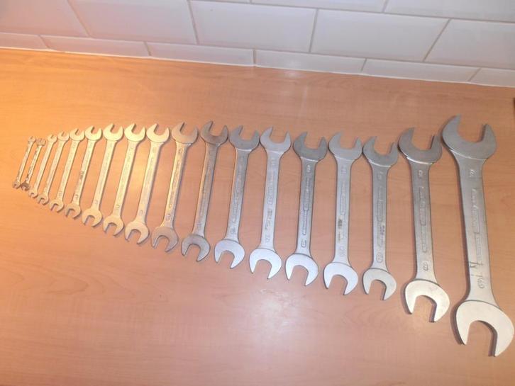 Zgan GEDORE 18 dlg set steeksleutels type No.6 (4 - 46mm)., Doe-het-zelf en Verbouw, Gereedschap | Handgereedschap, Zo goed als nieuw