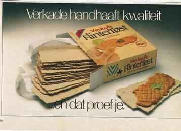 Retro reclame 1976 Verkade Zaandam flintertöst kwaliteit beschikbaar voor biedingen