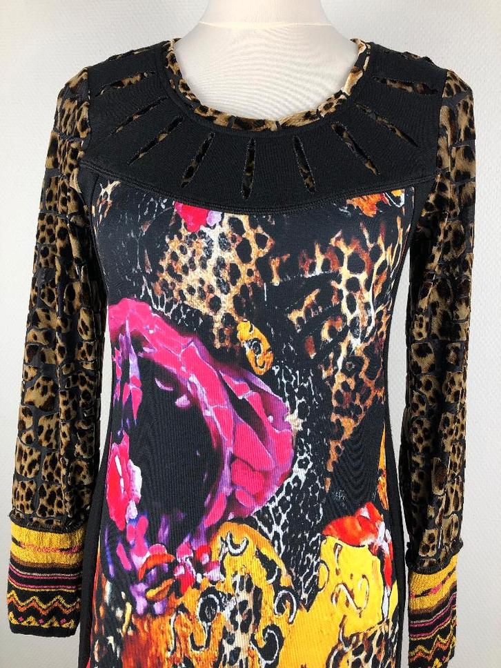 Olivier Philips Jurk  (mt: 36/38) 13,4/6744, Kleding | Dames, Jurken, Zo goed als nieuw, Maat 36 (S), Blauw, Onder de knie, Ophalen of Verzenden