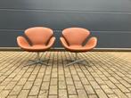 2x Fritz Hansen Swan chair in Cognac leder, NIEUW!!!, Ophalen of Verzenden, Knoll vitra tecno b&b italia sede cassina artifort togo edra cor