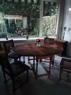 Antieke eettafel met 4 stoelen, Huis en Inrichting, Complete eetkamers, Ophalen, Gebruikt, 4 tot 6 stoelen