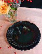 Arcoroc serveerschaal schelp zwart glas '60, Ophalen of Verzenden