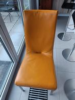 Leren gele eetkamerstoelen (zes) - Bert Plantagie, Huis en Inrichting, Stoelen, Ophalen, Gebruikt, Overige kleuren, Leer
