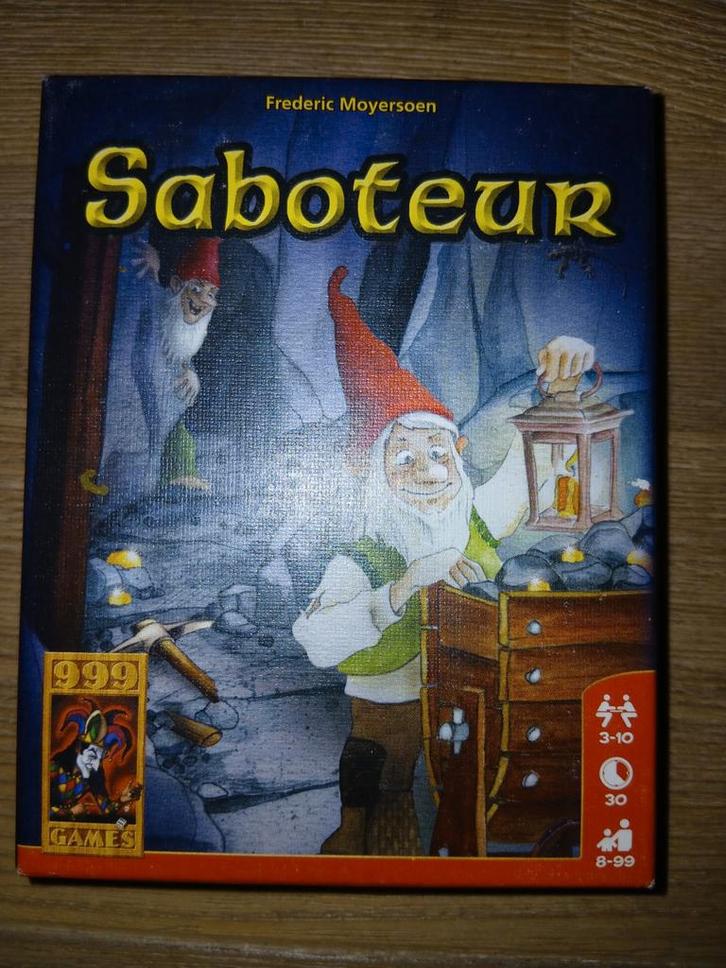Saboteur, 999 Games, Hobby en Vrije tijd, Gezelschapsspellen | Kaartspellen, Zo goed als nieuw, Ophalen of Verzenden