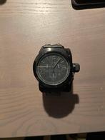 Tw steel horloge zwart, Leer, Staal, Zo goed als nieuw, Ophalen
