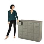 SHOWROOM Refurbished Apothekerkast Vintage Ladekast Grijs, Info@dehanzeherten.nl, 100 tot 150 cm, 5 laden of meer, Nieuw