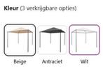 Paviljoen 3x3, partytent prieel 3 x 3 m antraciet GRTS BZRGD, Verzenden, Minder dan 4 meter, Nieuw, Paviljoen
