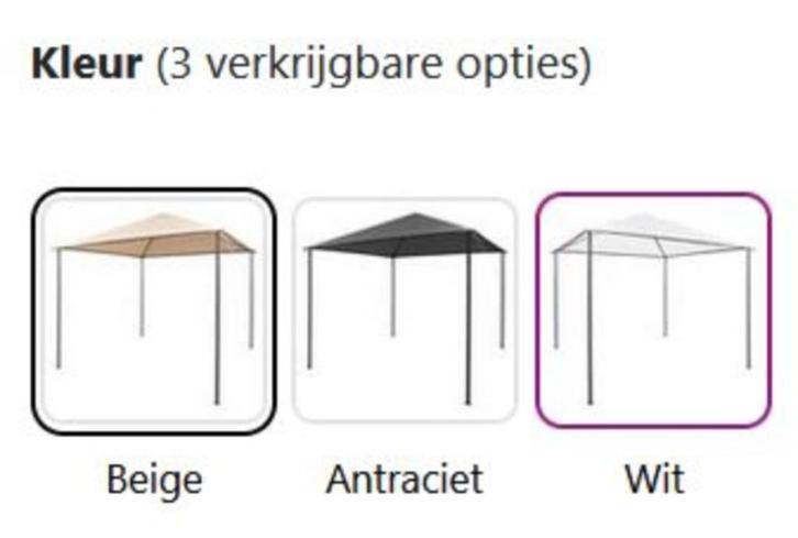 Paviljoen 3x3, partytent prieel 3 x 3 m antraciet GRTS BZRGD, Tuin en Terras, Partytenten, Nieuw, Paviljoen, 2 meter of meer, Minder dan 5 meter