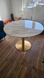 Ronde marmerlook tafel 110 cm, Huis en Inrichting, Tafels | Eettafels, Rond, Ophalen of Verzenden, Zo goed als nieuw, 100 tot 150 cm