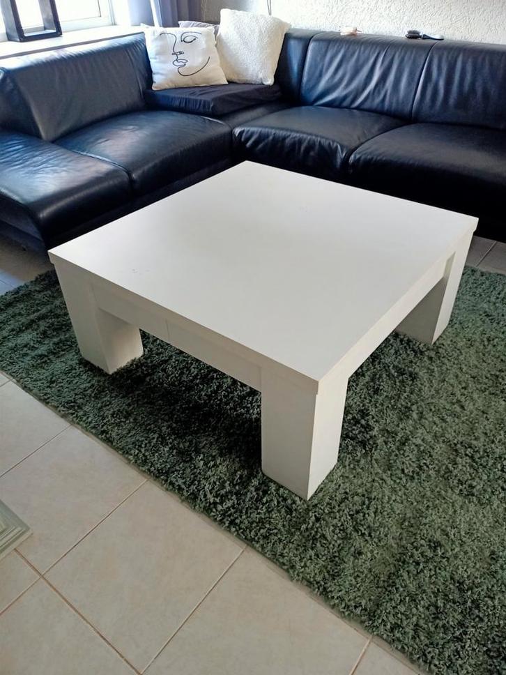 Witte Salontafel - Vierkant, Huis en Inrichting, Tafels | Salontafels, Gebruikt, Minder dan 50 cm, 50 tot 100 cm, 100 tot 150 cm