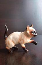 Vintage lopende Siamese kat Porselein beeldje poes beeld, Ophalen of Verzenden